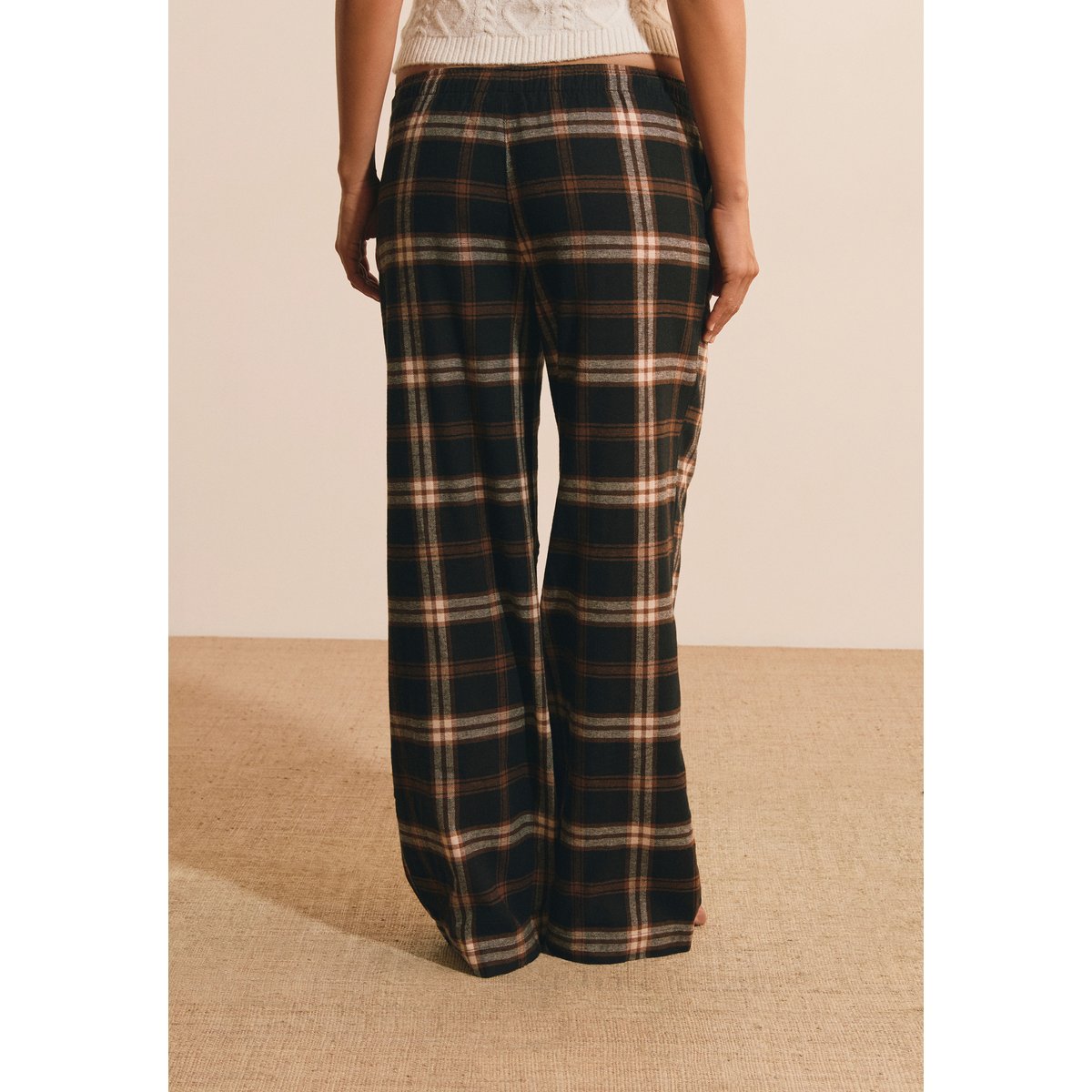 Pantalon de pyjama à carreaux en coton BELINAY anthracite, ETAM