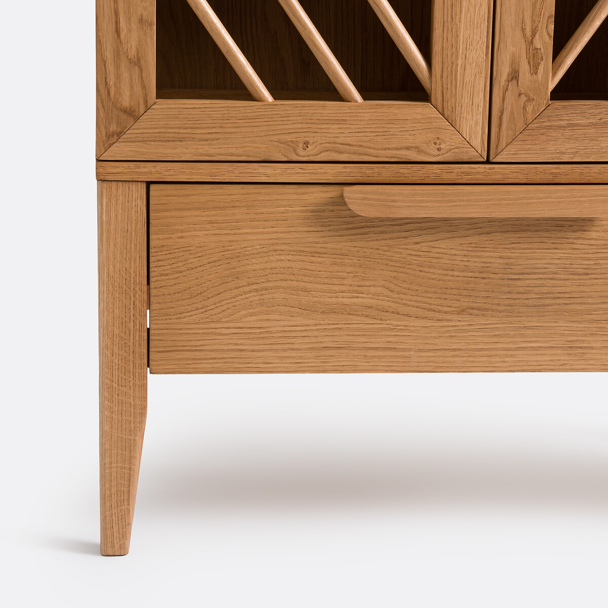 Buffet haut 2 portes 1 tiroir chêne et plaqué Anda coloris naturel, LA REDOUTE INTERIEURS