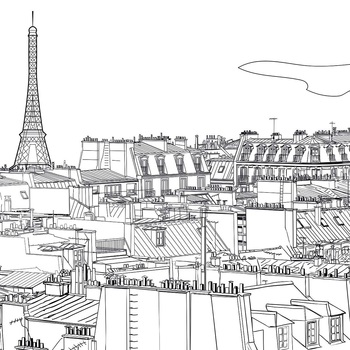 Papier peint les toits de Paris intissé, HEXOA