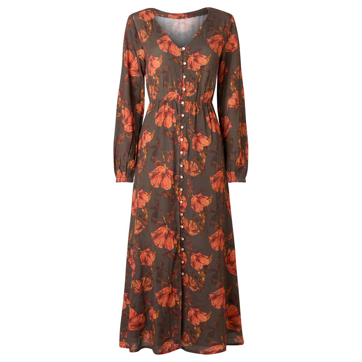 Robe Longue Boutonnée Eden vert, JOE BROWNS