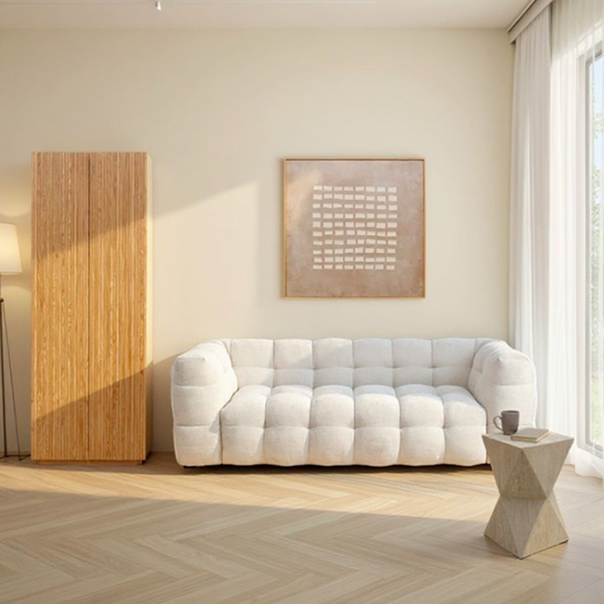 Armoire 2 portes en chêne, BRIGHTON bois clair, KARE DESIGN