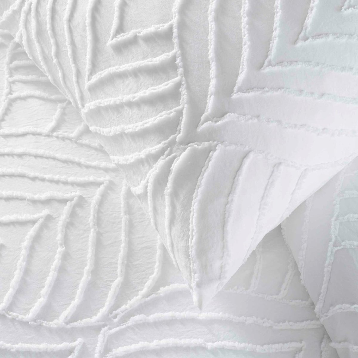 Housse de couette 240x220 + 2 taies tuftée blanche blanc, DECORATIE