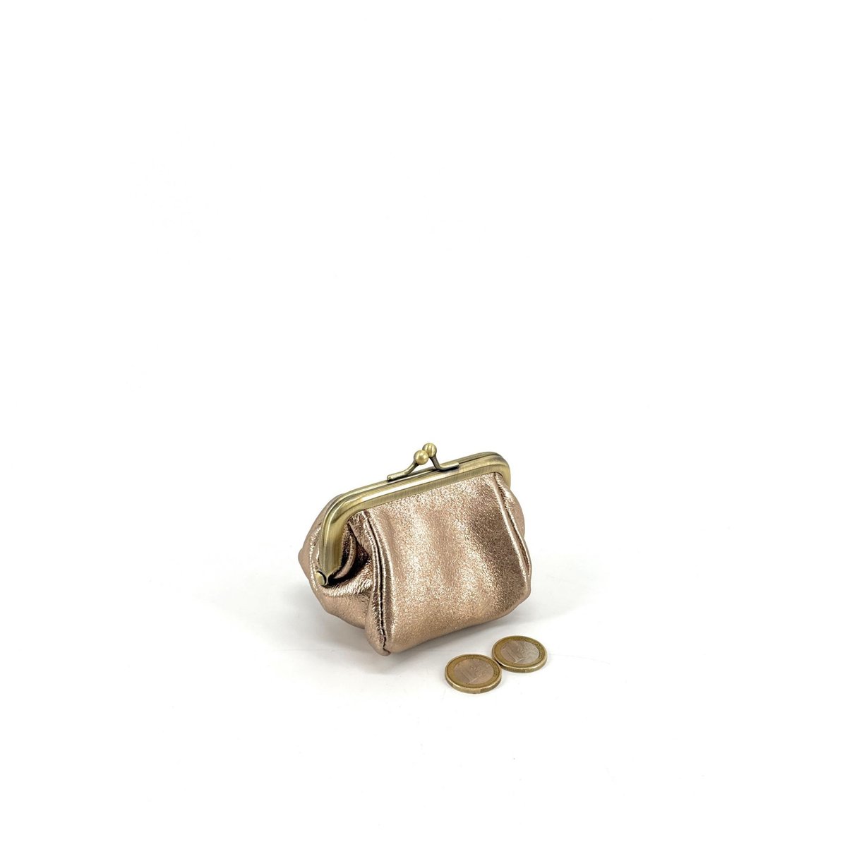 Pochette porte-monnaie en cuir irisé REINETTE champagne, OH MY BAG
