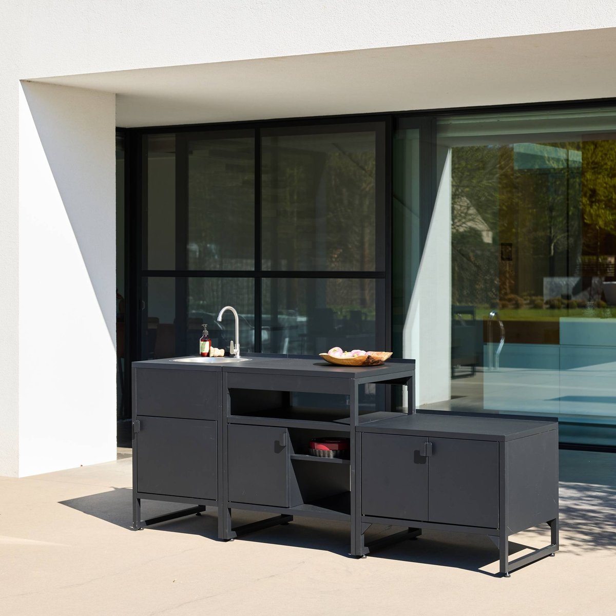 Cuisine extérieure 3 modules acier inoxydable  KEA 3 MODULES noir, SWEEEK