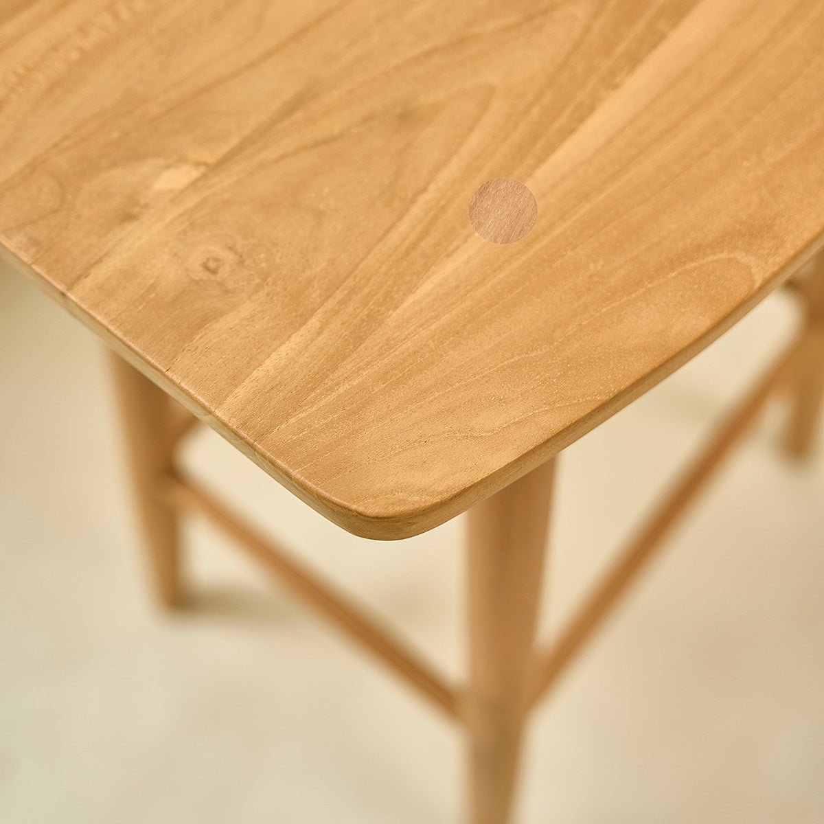 Lot de 2 tabourets de bar en teck massif  AMBRE naturel, BERAH GETAH