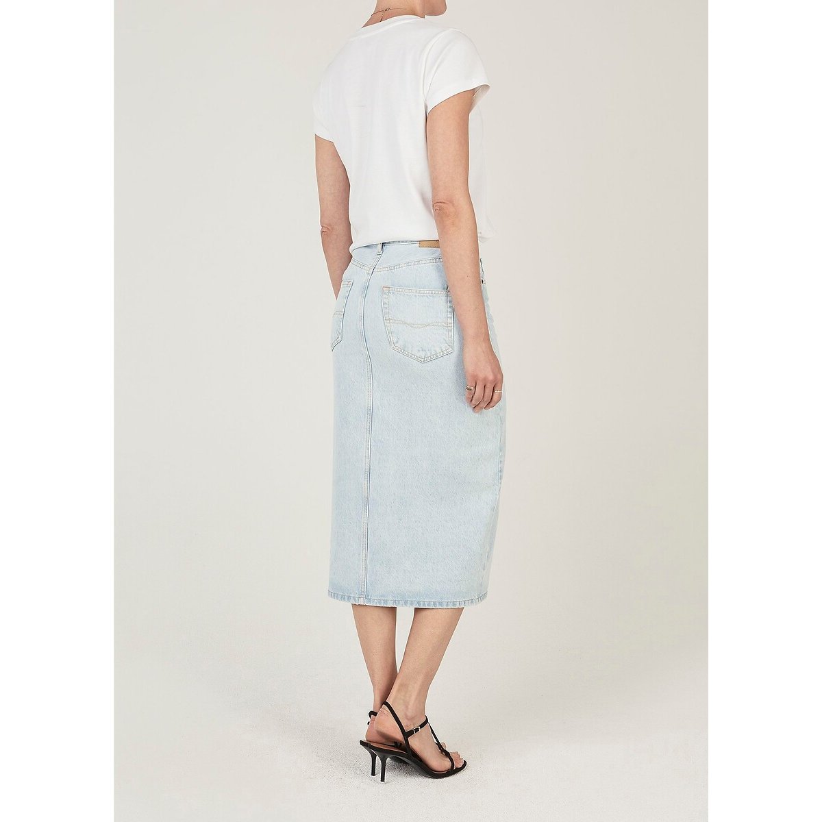 Jupe droite, en denim vintage stripe, PEPE JEANS