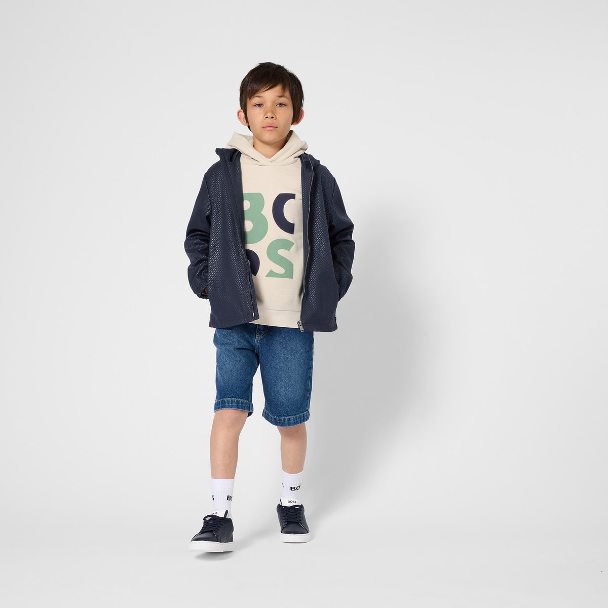 Sweat à capuche vanille, BOSS KIDSWEAR