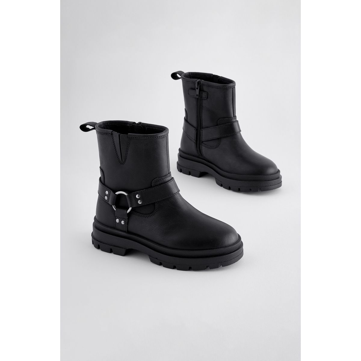 Bottines style motard noir, NEXT