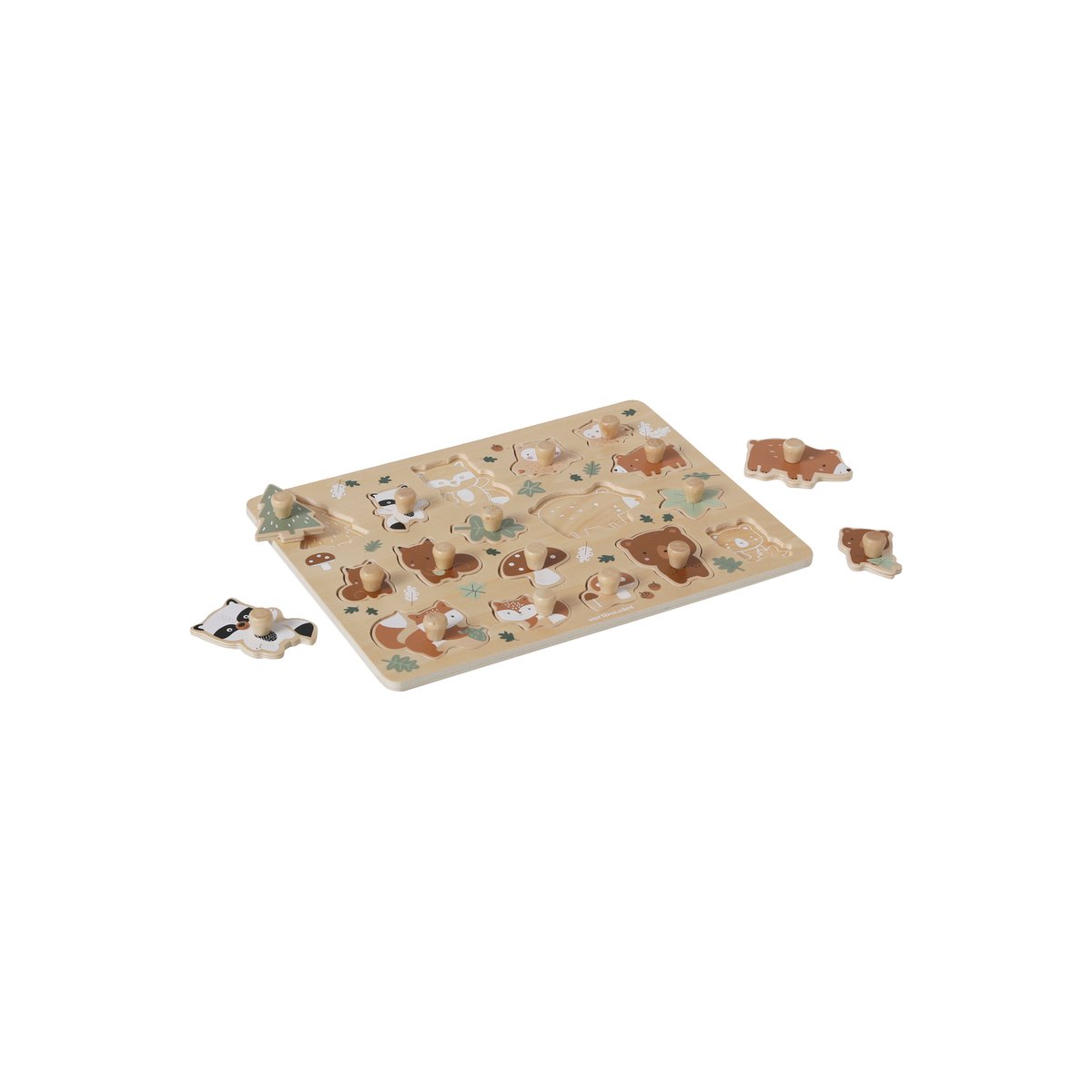 Puzzle boutons GREEN FOREST en bois blanc, VERTBAUDET