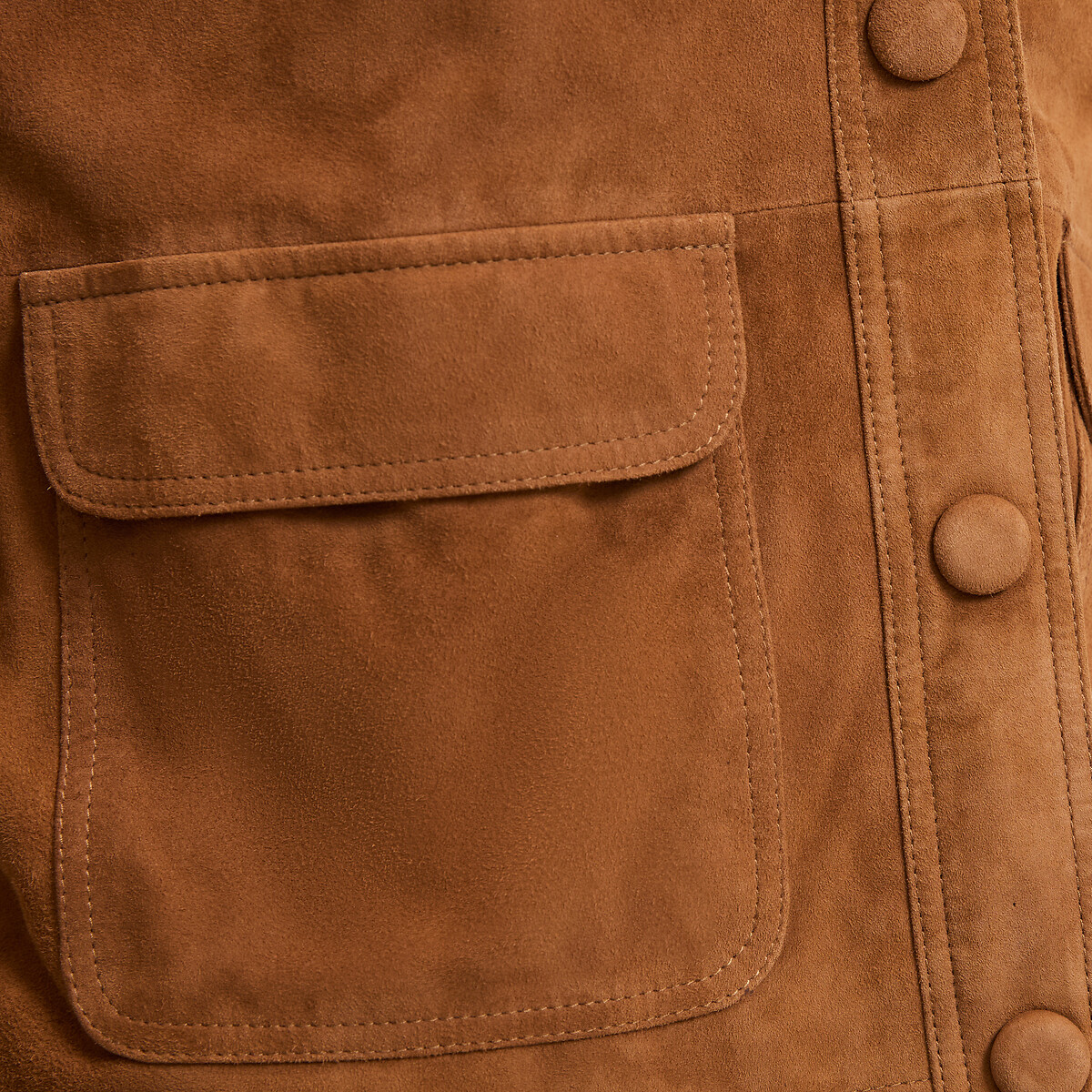 Blouson court en cuir, Signature ABELLE marron camel, LA REDOUTE COLLECTIONS