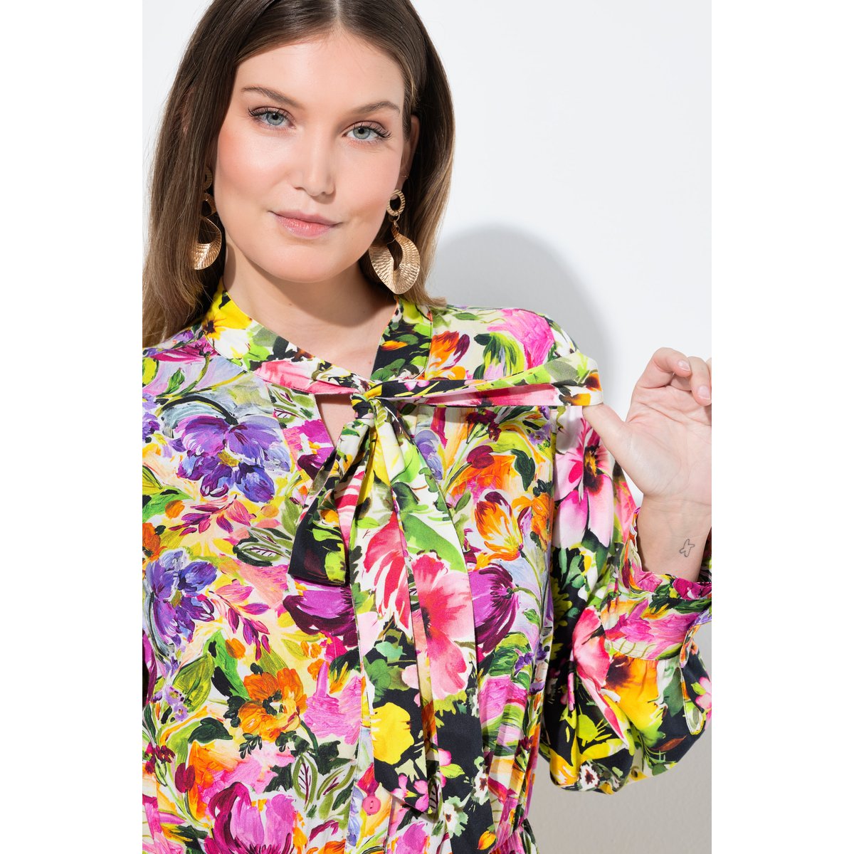 Robe midi coupe évasée, jeu d'imprimés baie d'été, ULLA POPKEN