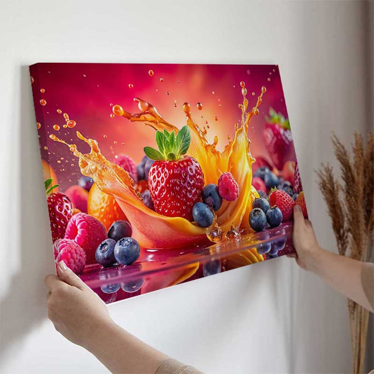 Tableau éclat fruité dynamique toile imprimée, HEXOA