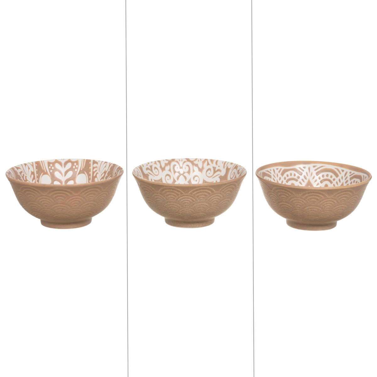 Bol beige Safi 15 cm (lot de 3) crème / ivoire, TABLE PASSION
