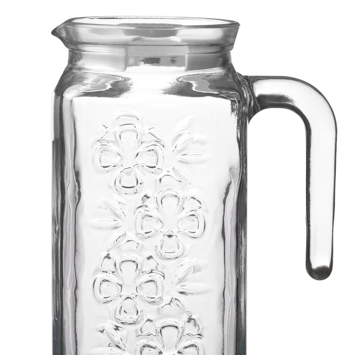Pichet à eau en verre avec couvercle pour réfrigérateur - 1.2L transparent, WADIGA