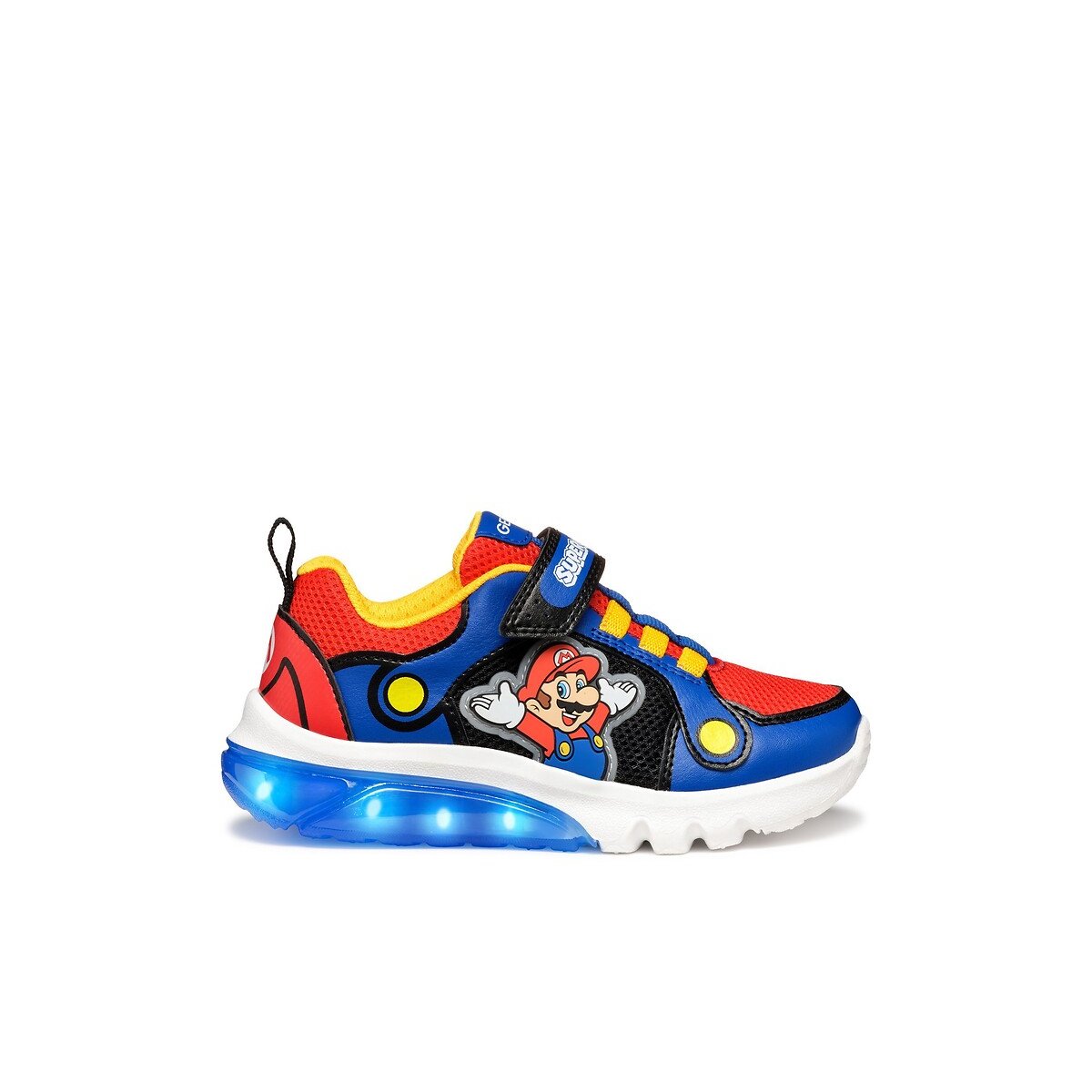 Baskets respirantes à LED Ciberdron x Supermario bleu royal, GEOX