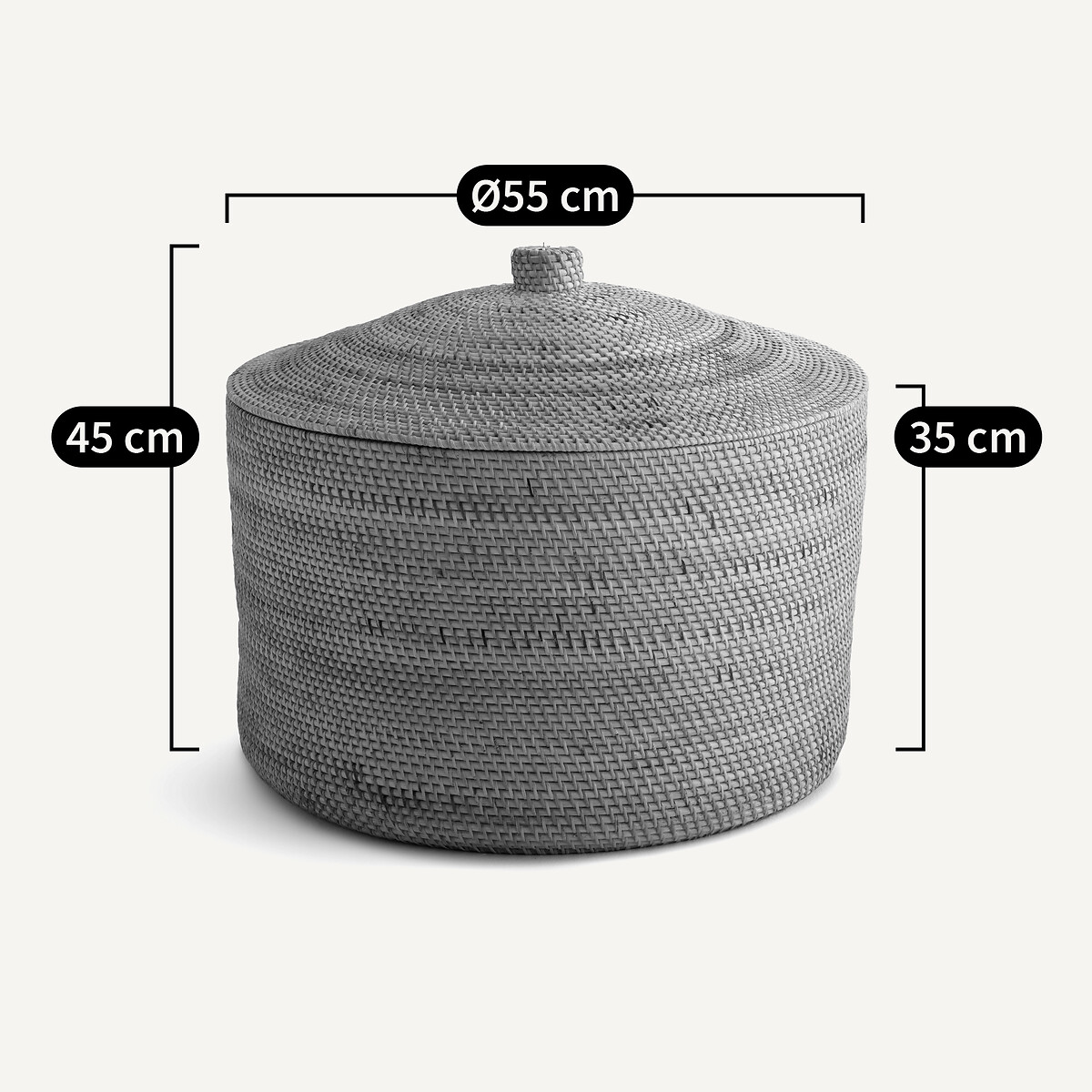 Mirella Rattan and Woven Bamboo Basket natural, AM.PM