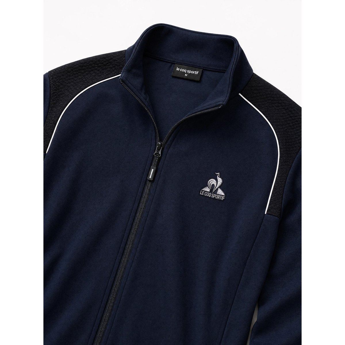 Veste zippée à capuche Coq d'Argent en jersey effet piqué Coq d'argent blue, LE COQ SPORTIF