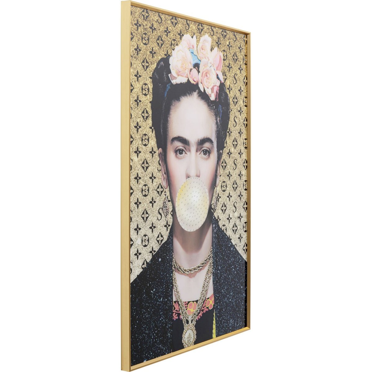 Tableau artiste féminine avec un chewing-gum or, KARE DESIGN