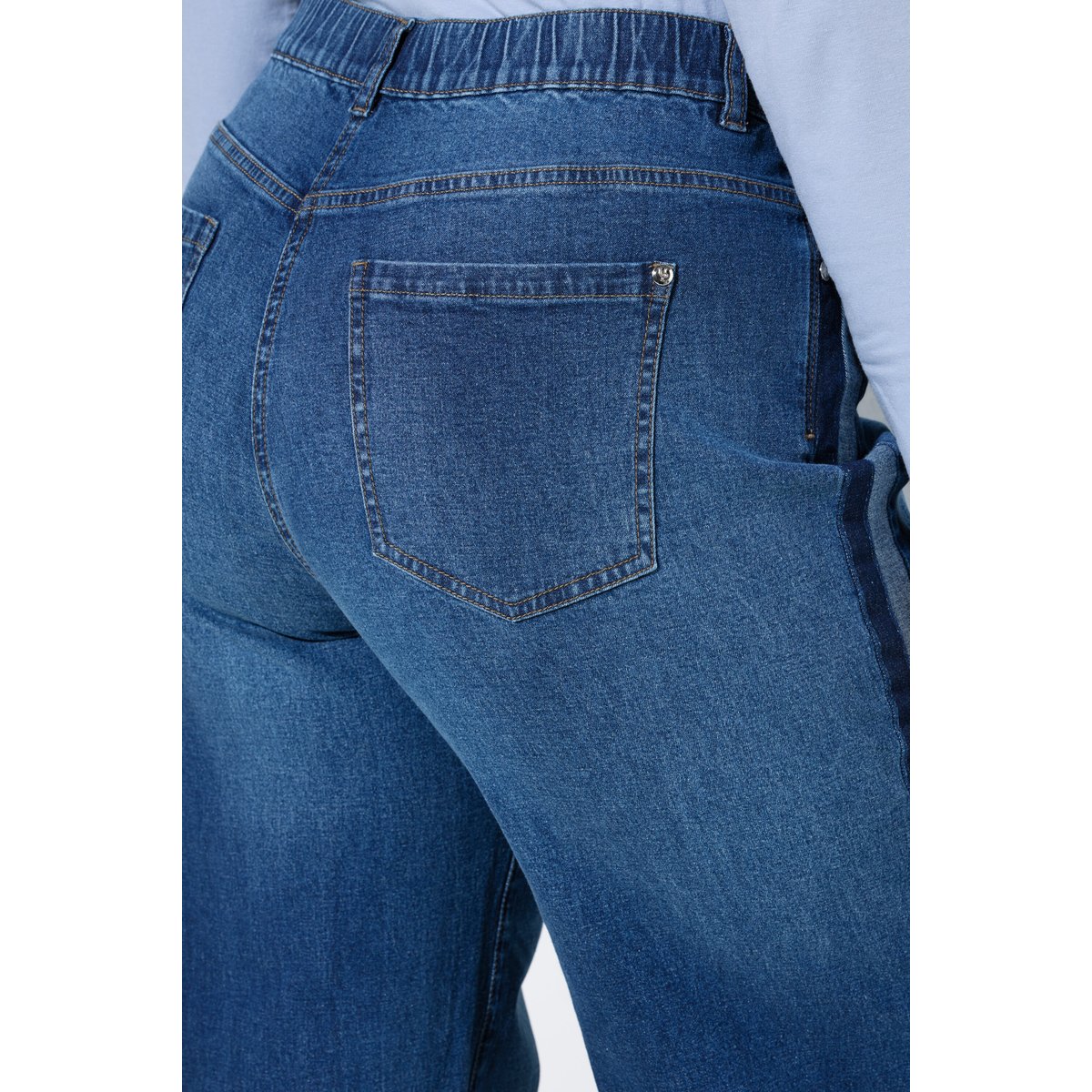Jean Mary jambe large et taille confortable bleu jean, ULLA POPKEN