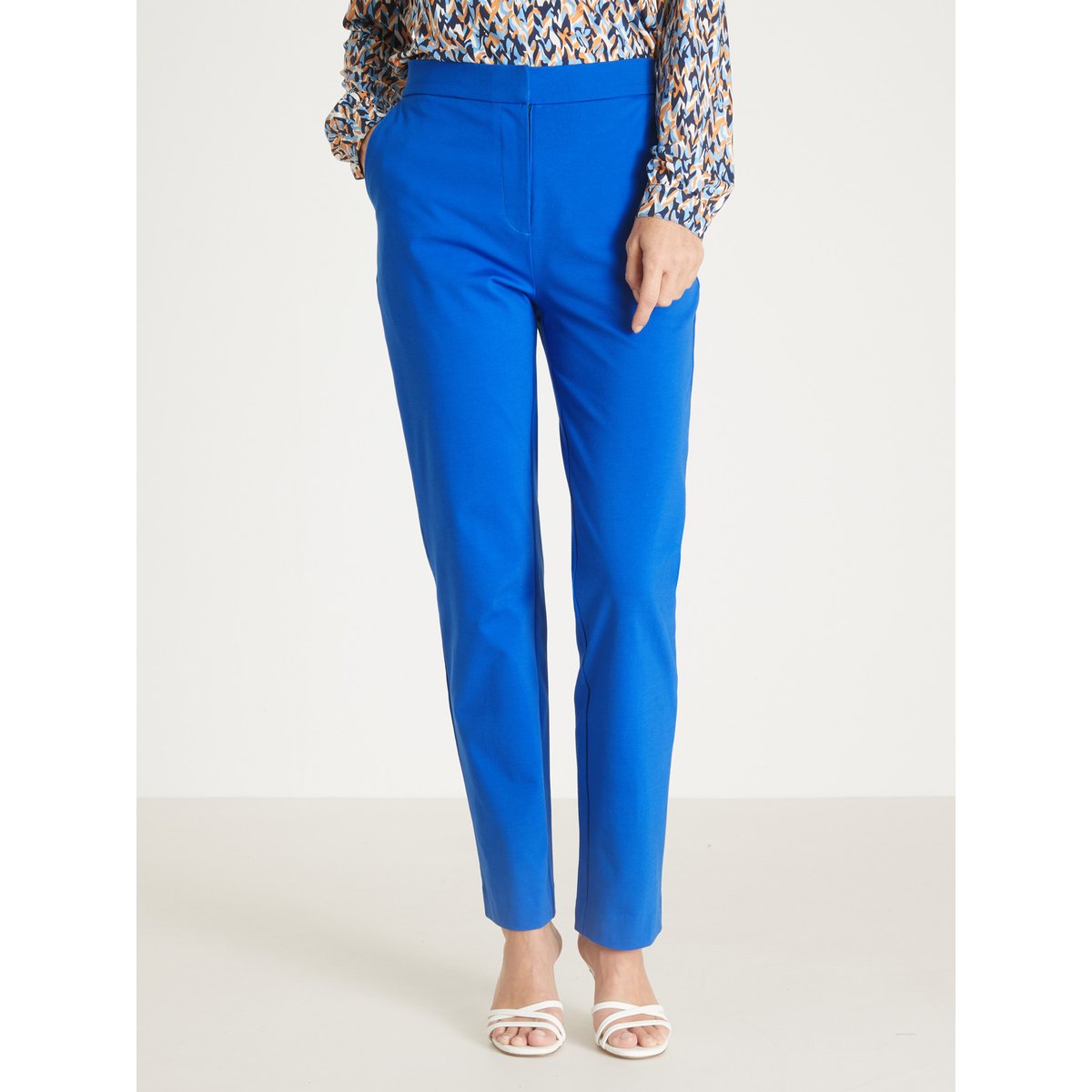 Pantalon en maille milano bleu cobalt, DAXON