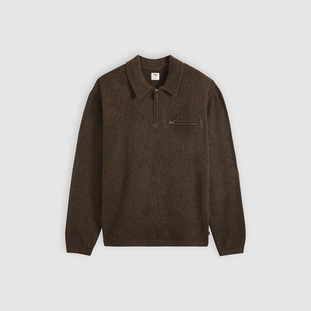 Pull col polo, demi-zippé, BOULDER marron, LEVI'S
