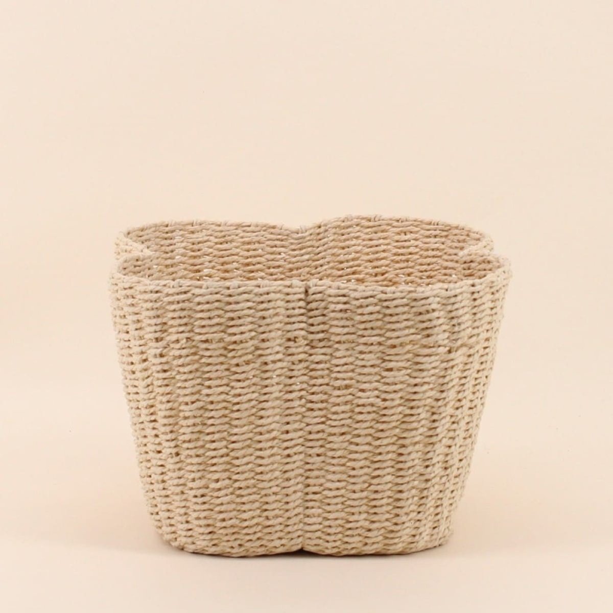 Panier en corde forme trèfle 25x18cm naturel, ORNAMI