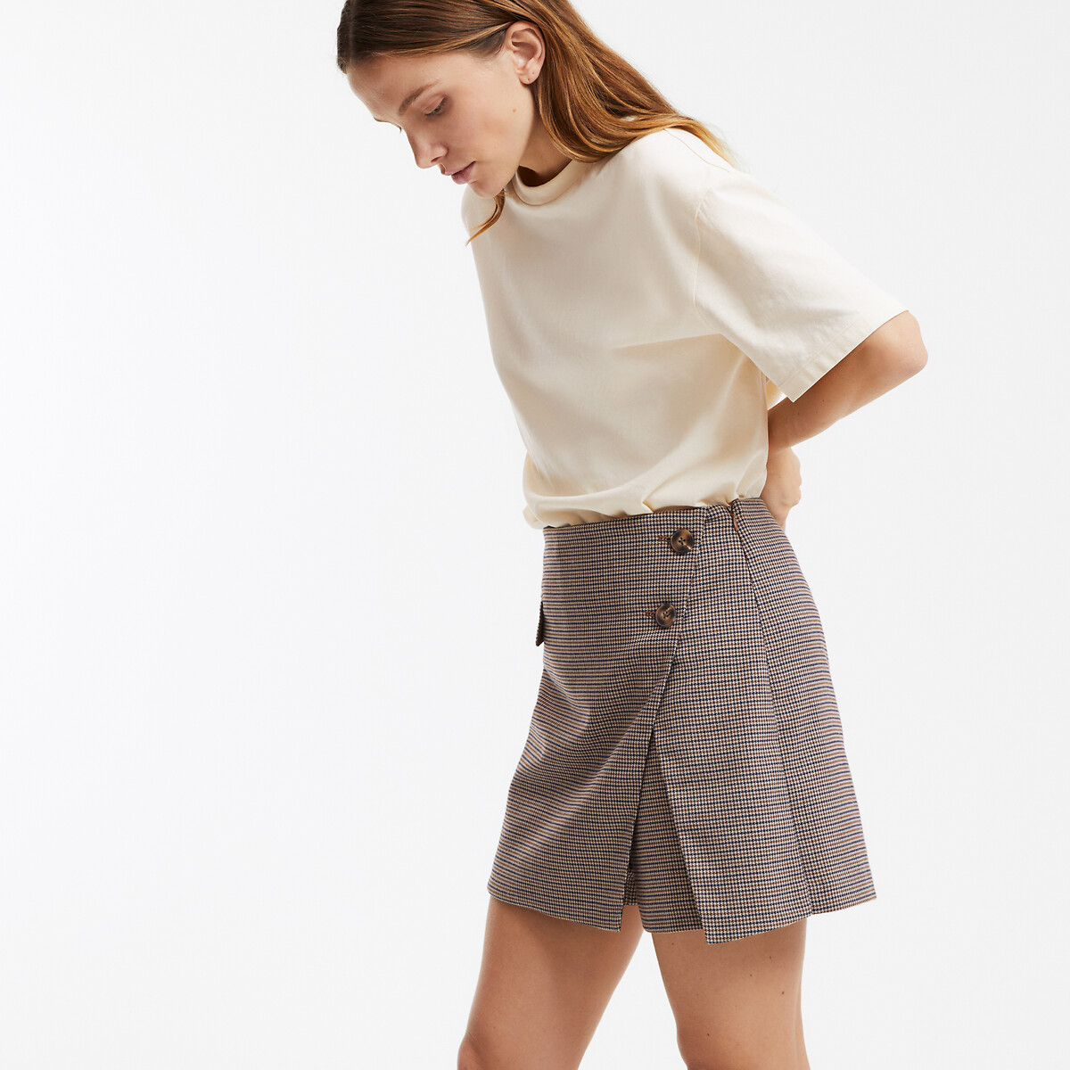 Houndstooth Skort checked, LA REDOUTE COLLECTIONS