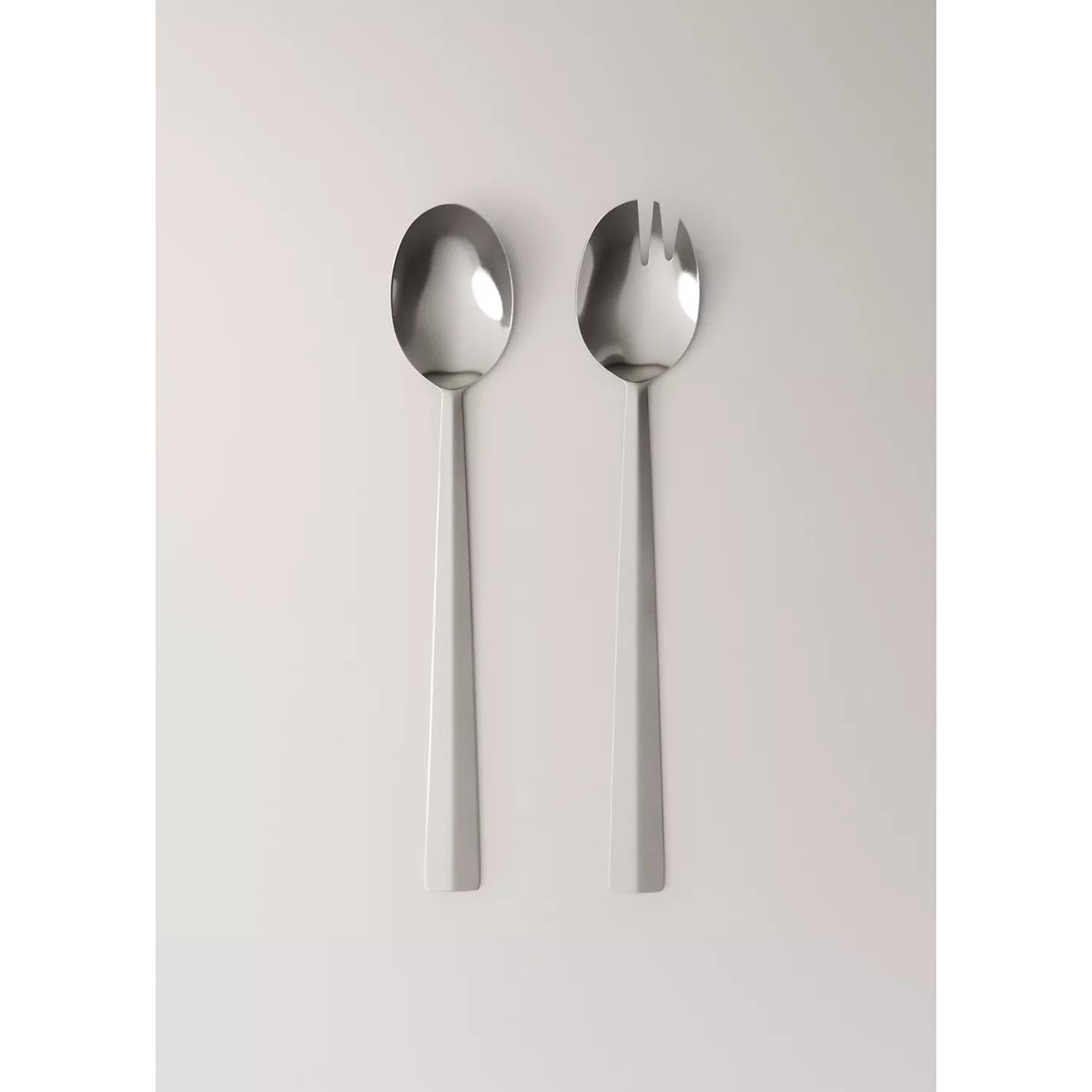 Lot de 2 ouverts de service en acier inoxydable finition brillante gris, MANGO HOME