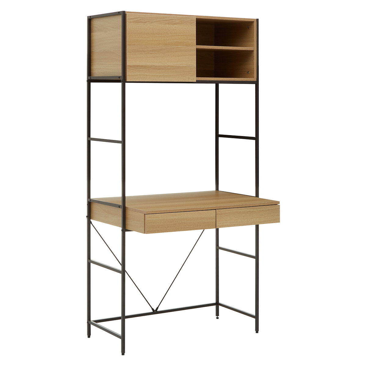 Franklin Industrial Oak Desk Unit natural, SO'HOME