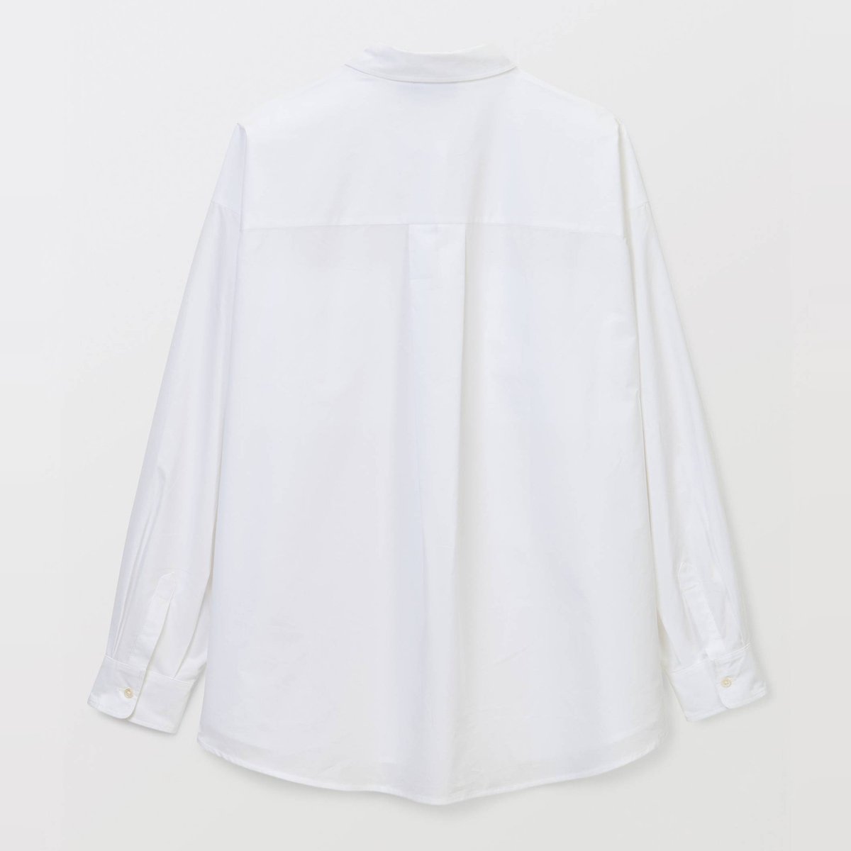 Chemise unie avec manches longues en coton BIO GOTS blanc, MONOPRIX