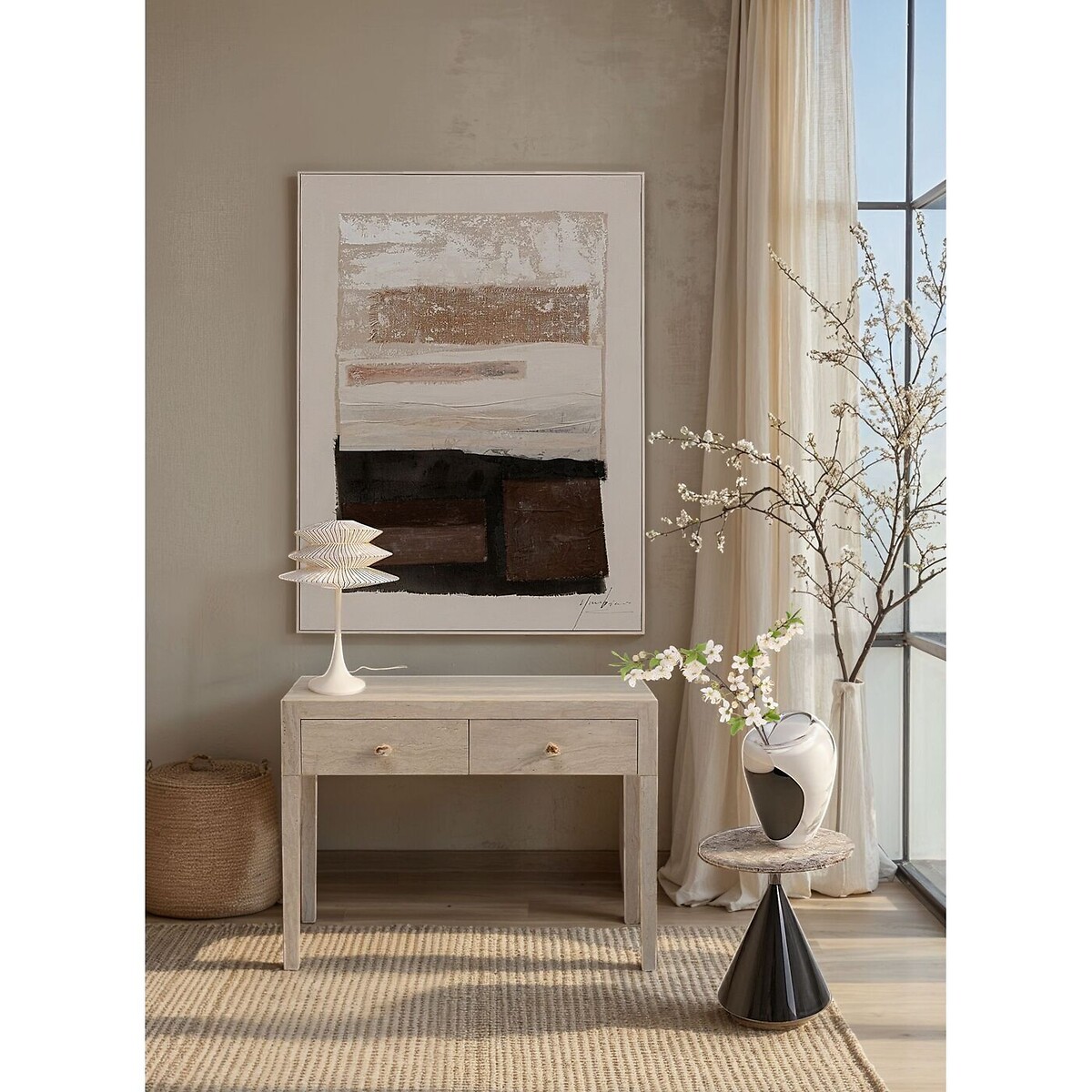Konsole Travertino Drawers 100x77cm beige, KARE DESIGN