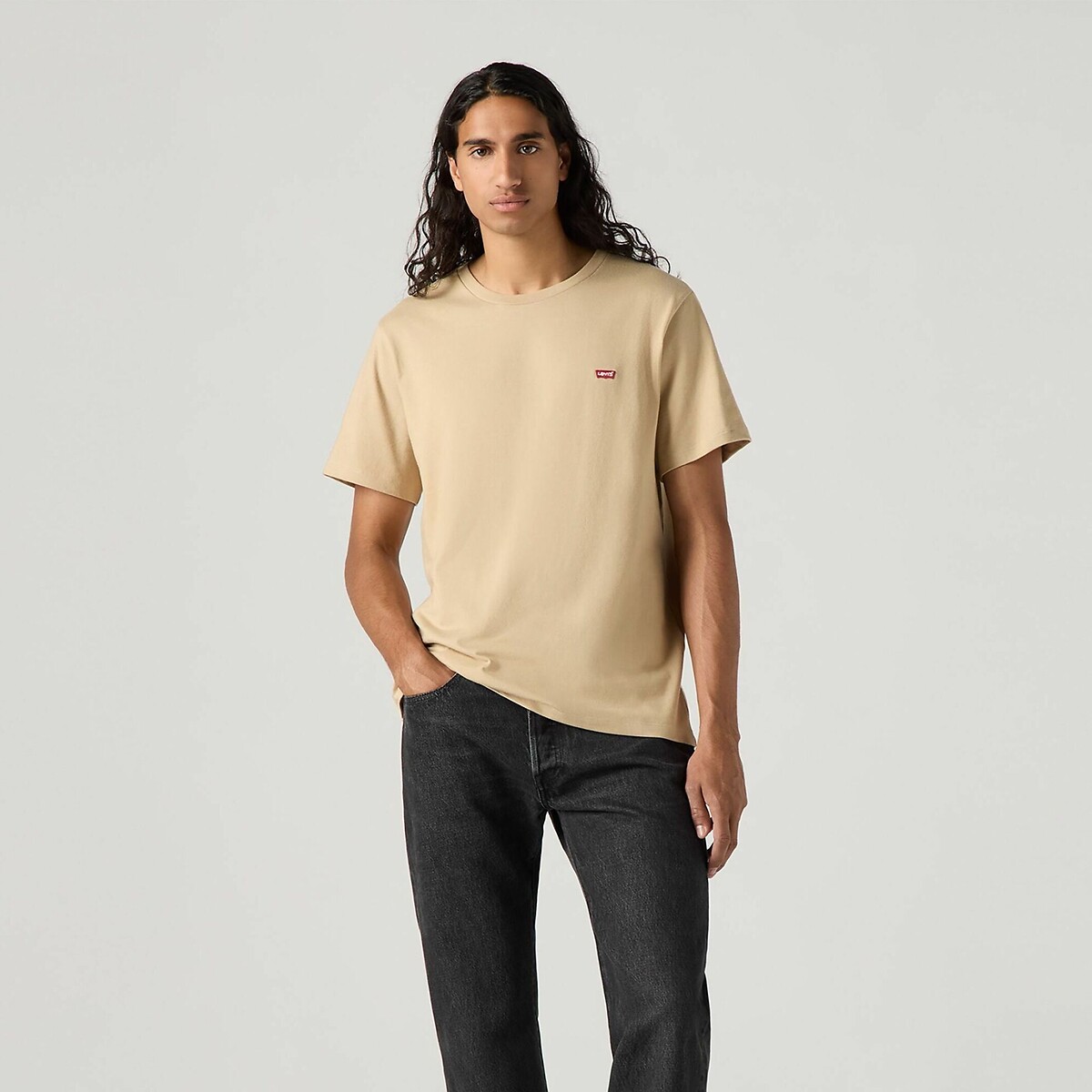 T-shirt col rond manches courtes beige, LEVI'S