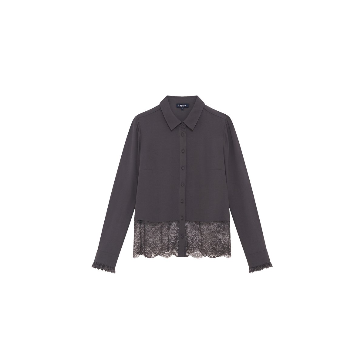Chemise droite satinée CELEBRITY gris, CAROLL