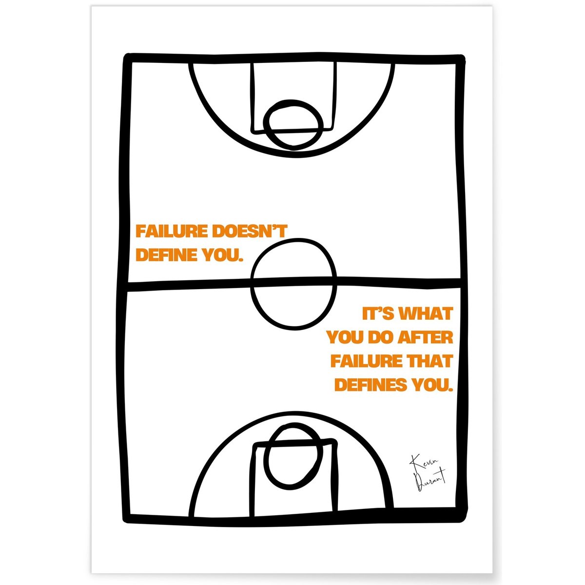 Affiche Kevin Durant - Citation détermination blanc, L'AFFICHERIE