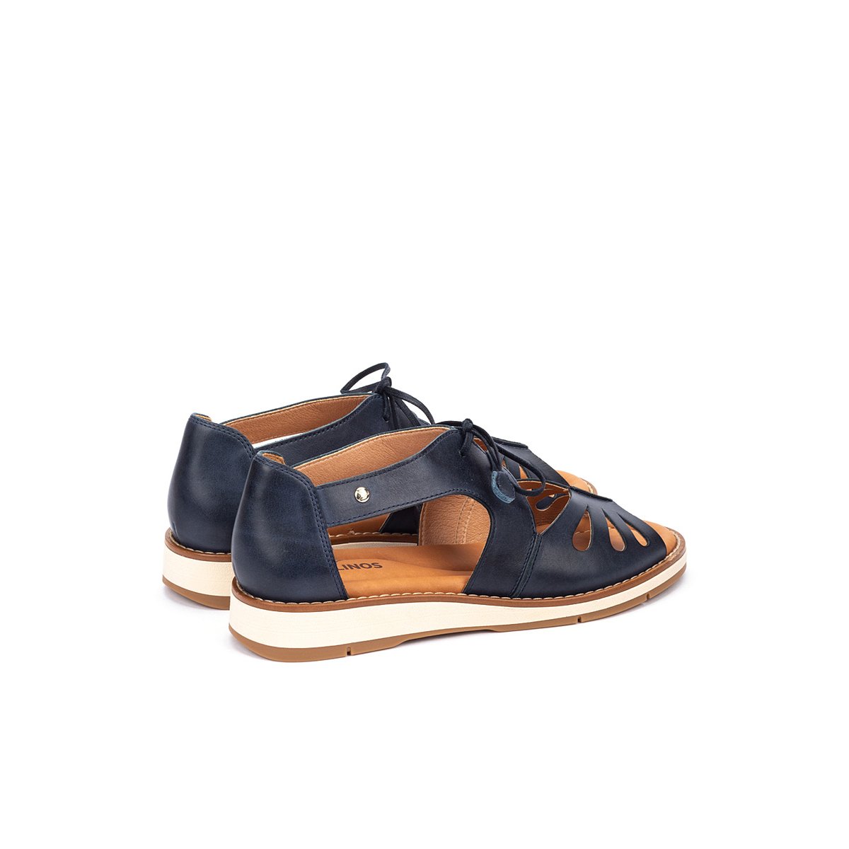 Sandales plates cuir Roquetas blue, PIKOLINOS