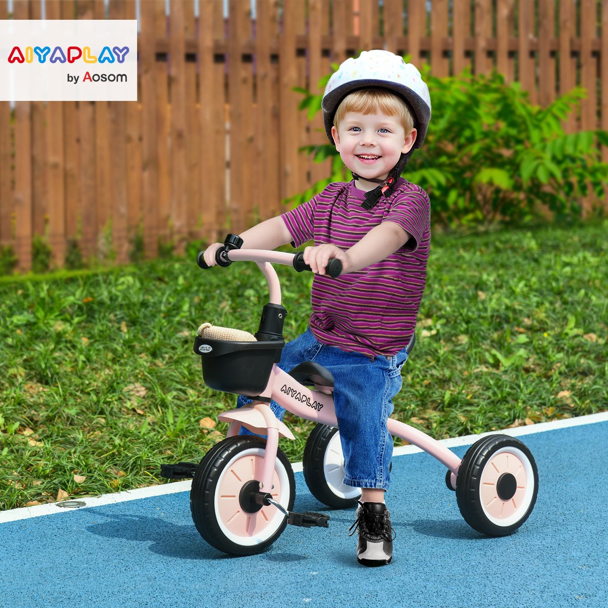 Tricycle pour enfants Métal Rose rose, noir, AIYAPLAY