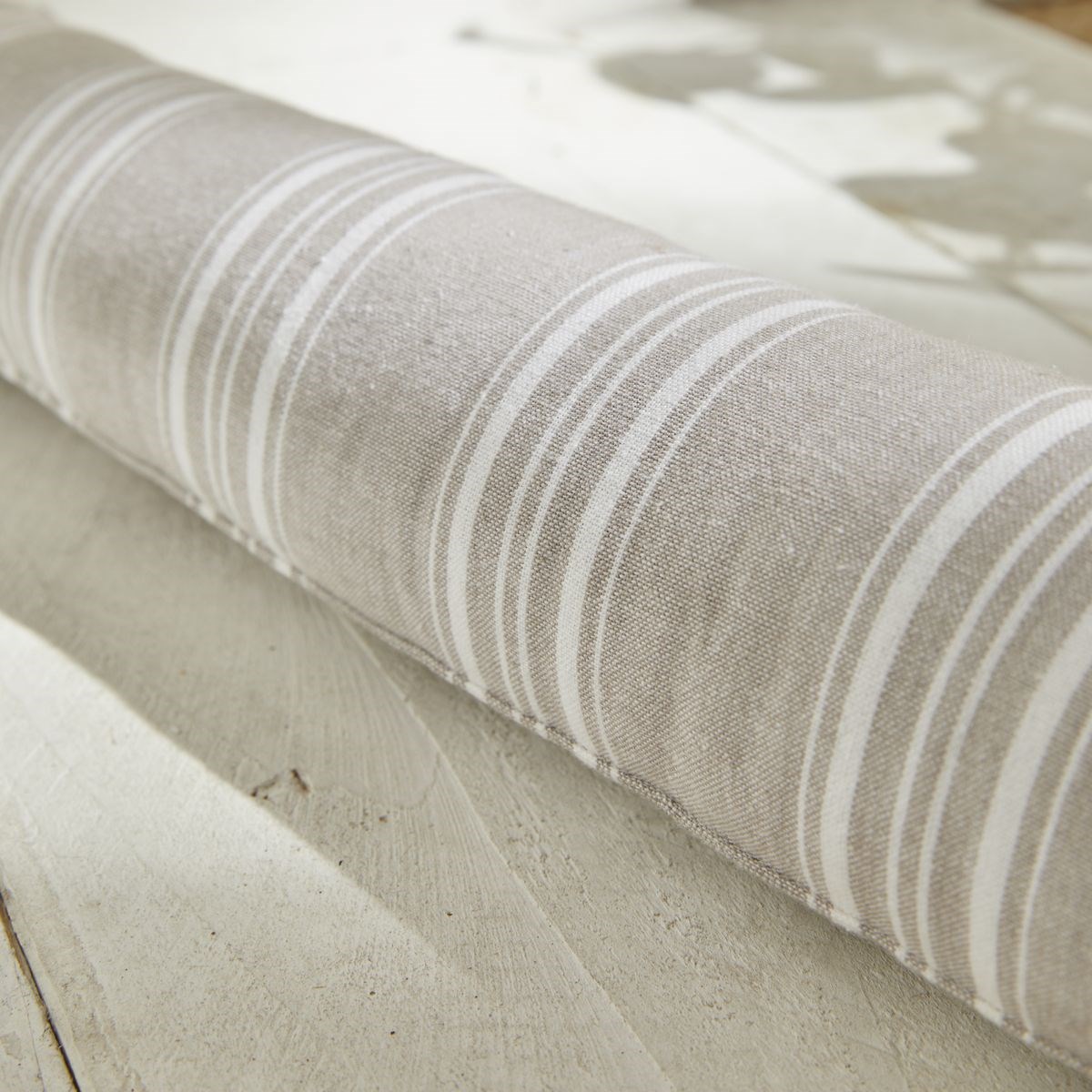 Bas de porte imprimé rayures coton CHARME beige, TODAY