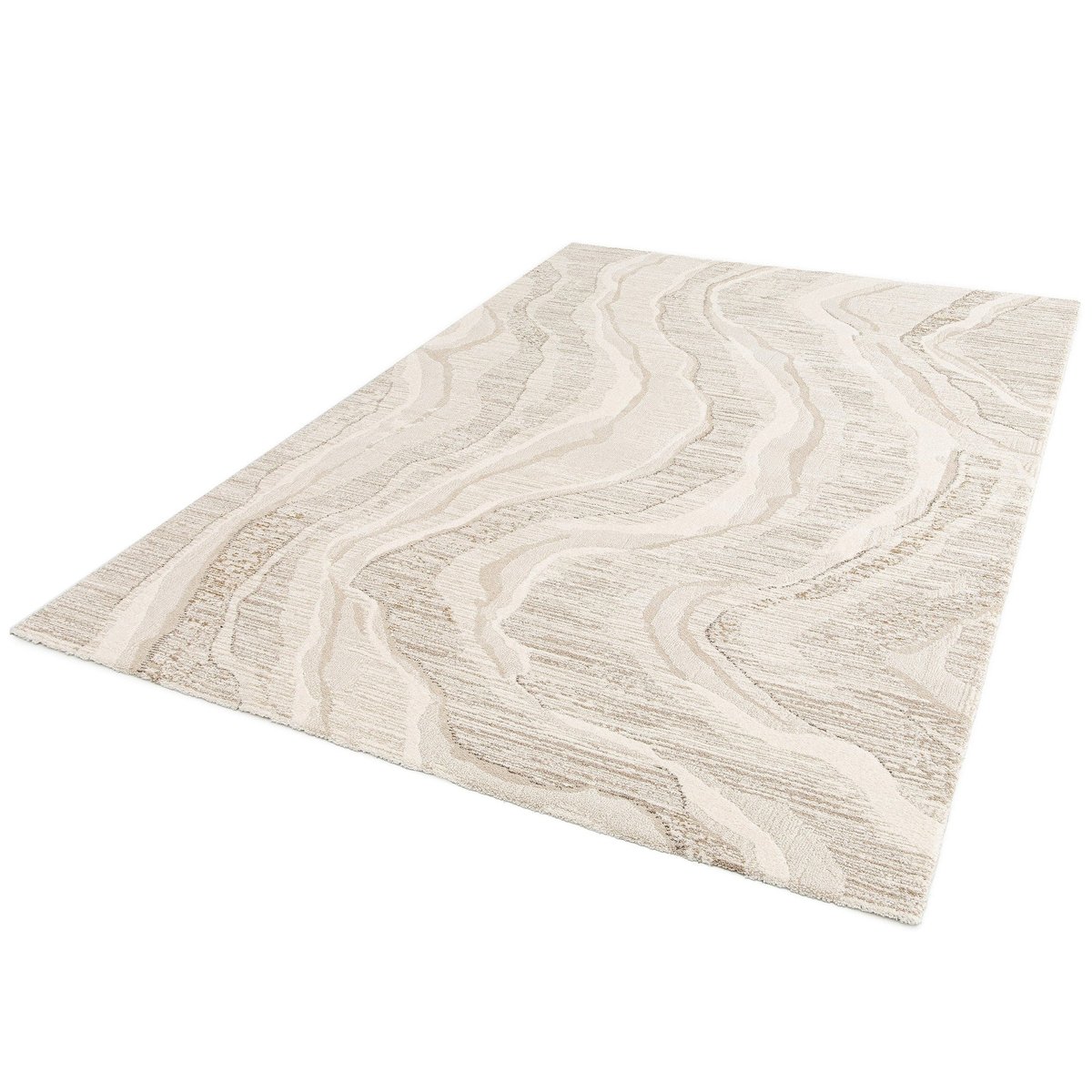 Tapis doux et design STRATA beige sable, AFK LIVING