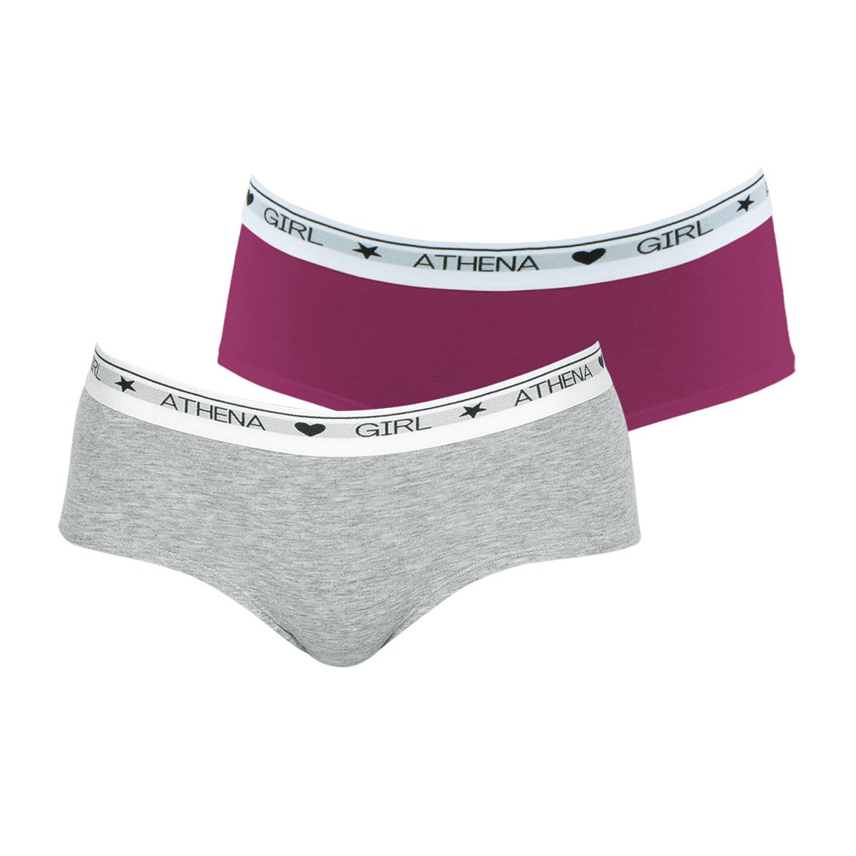 Lot de 2 culottes blanc-gris, ATHENA