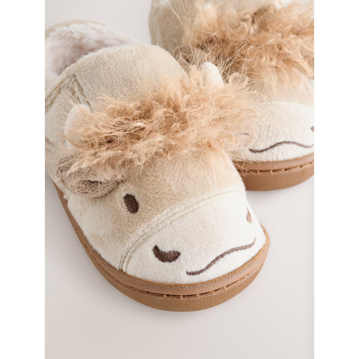 Chaussons à semelle cuvette et motif hamish naturel, NEXT