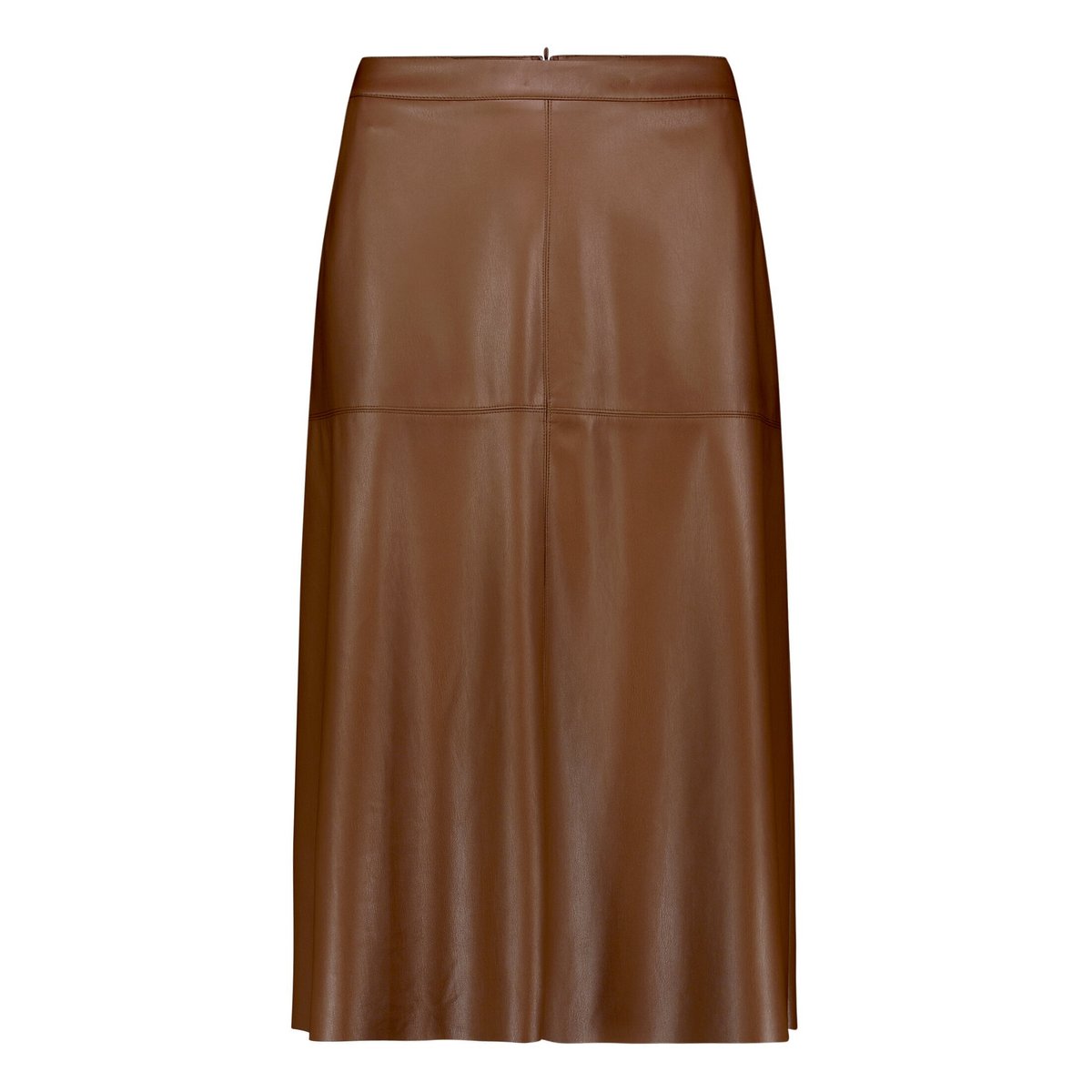 Jupe de coupe trapèze unicolore dark coffee, BETTY BARCLAY