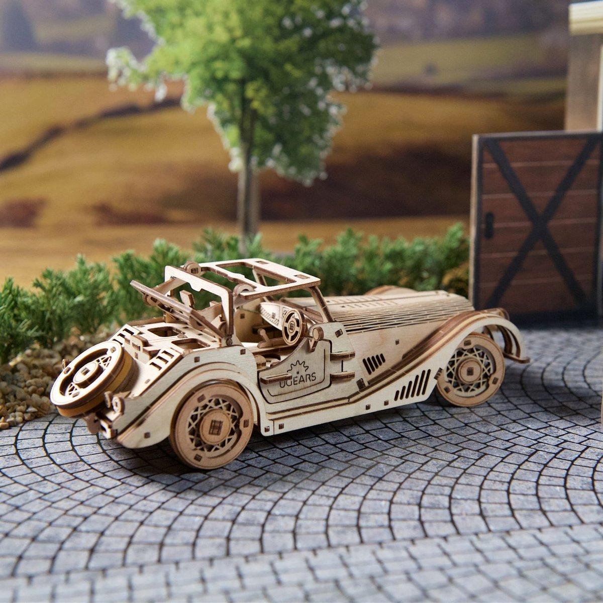 Puzzle 3D Voiture de sport Rapid Mouse beige, UGEARS