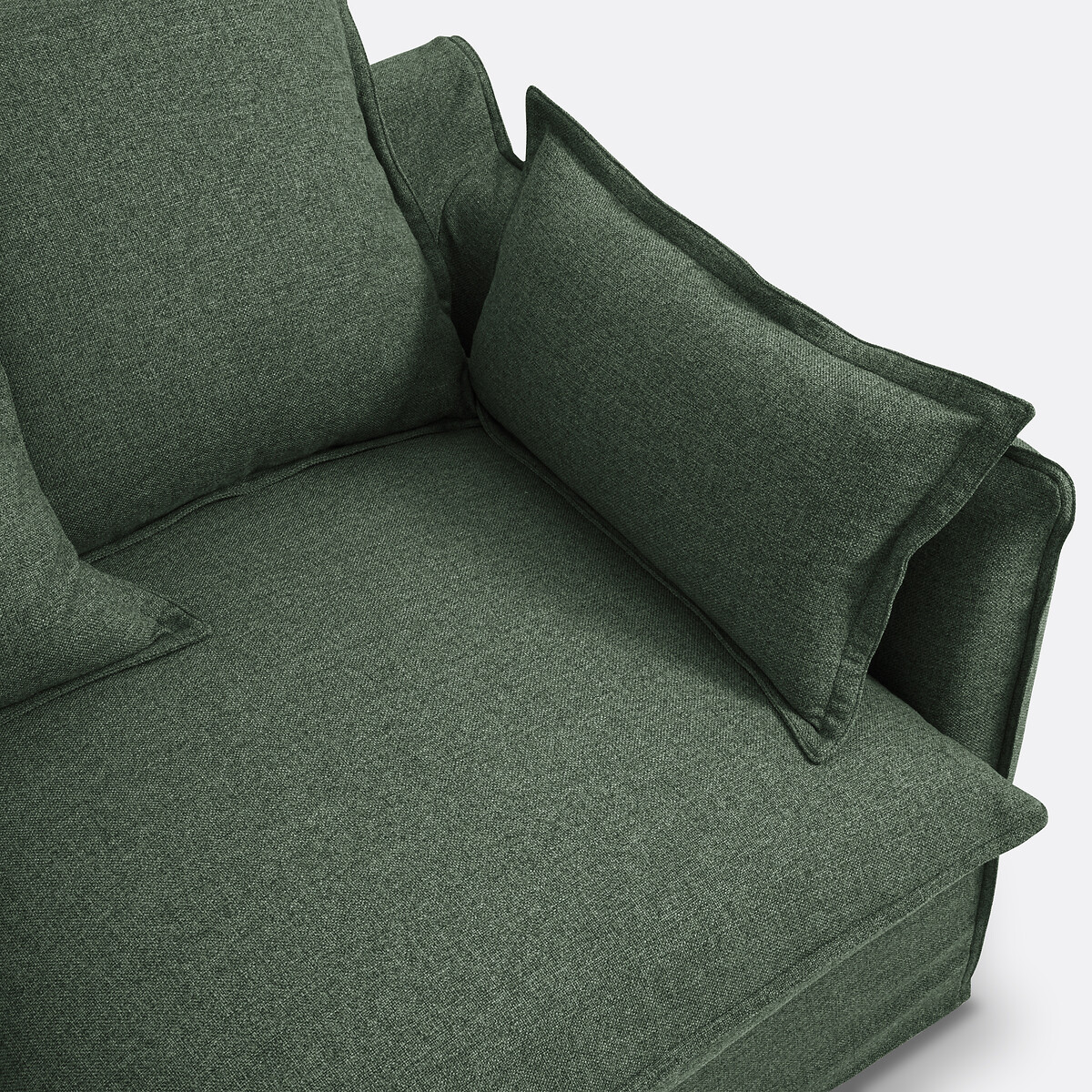 Canapé 2 ou 3 places, convertible, déhoussable, en polyester, ODNA vert forêt, LA REDOUTE INTERIEURS