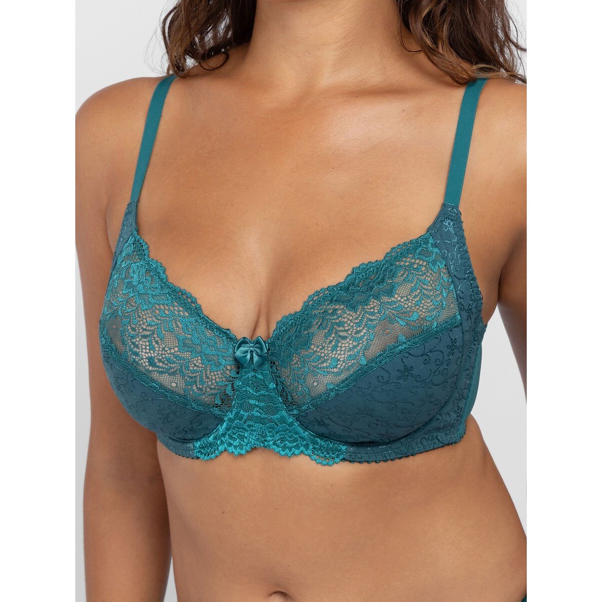 Reggiseno contenitivo senza coppe imbottite verde, DORINA