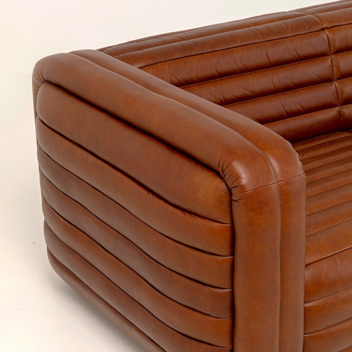 Canapé 3 places en cuir, AURELIO marron, KARE DESIGN