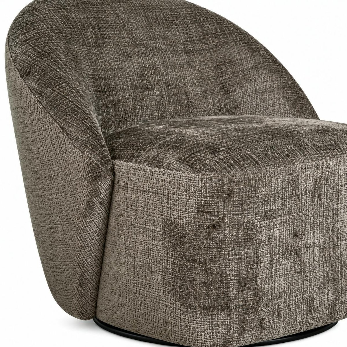 Fauteuil pivotant en tissu doux - IENA gris, PIER IMPORT