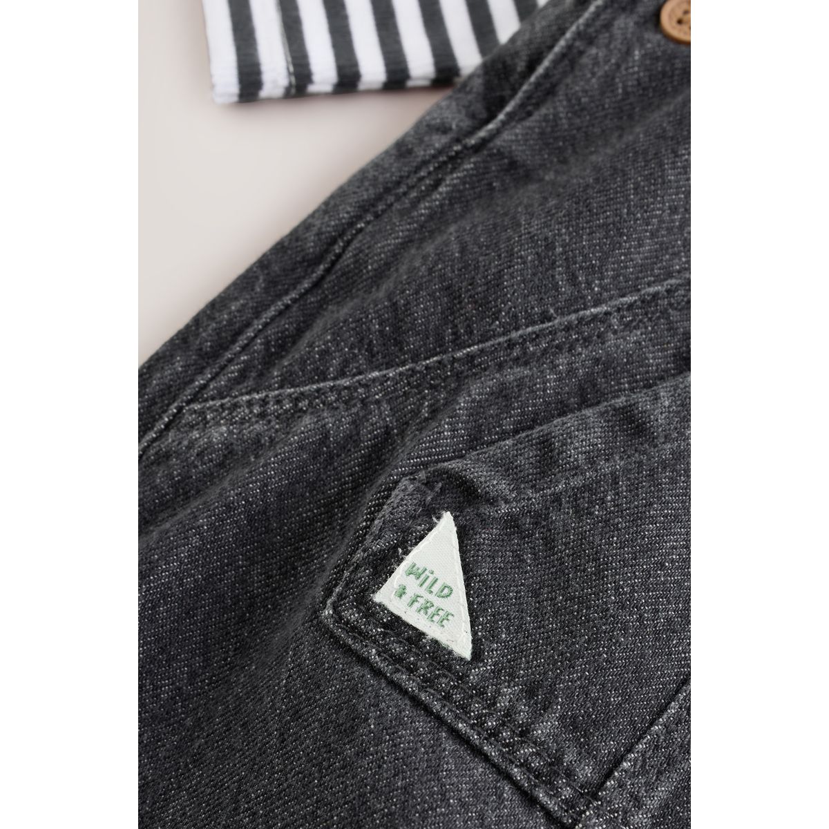 Ensemble bébé body et salopette en jean gris anthracite, NEXT