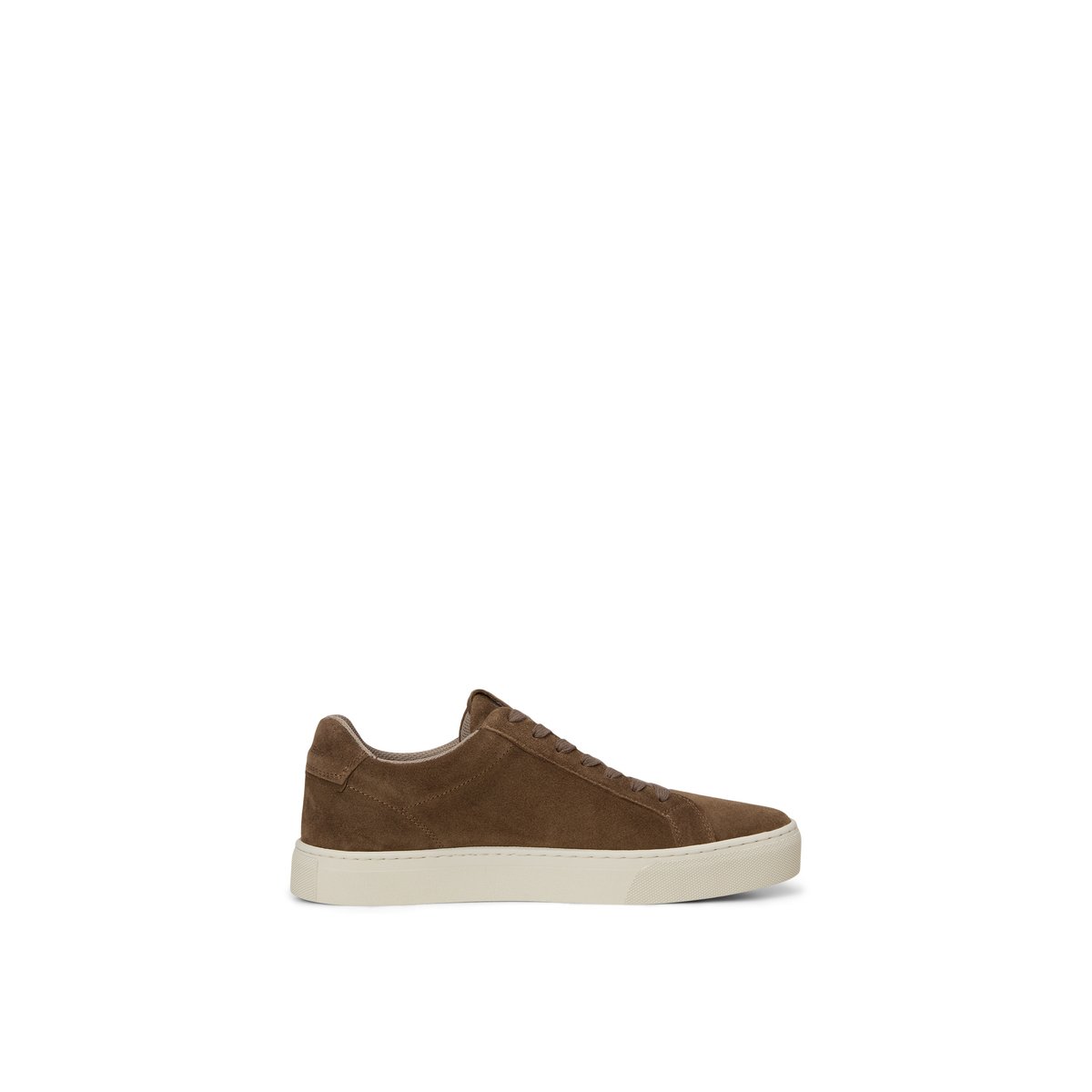 Baskets à semelles Cupsohlen, modèle Agar en cuir velours souple marron, MARC O'POLO