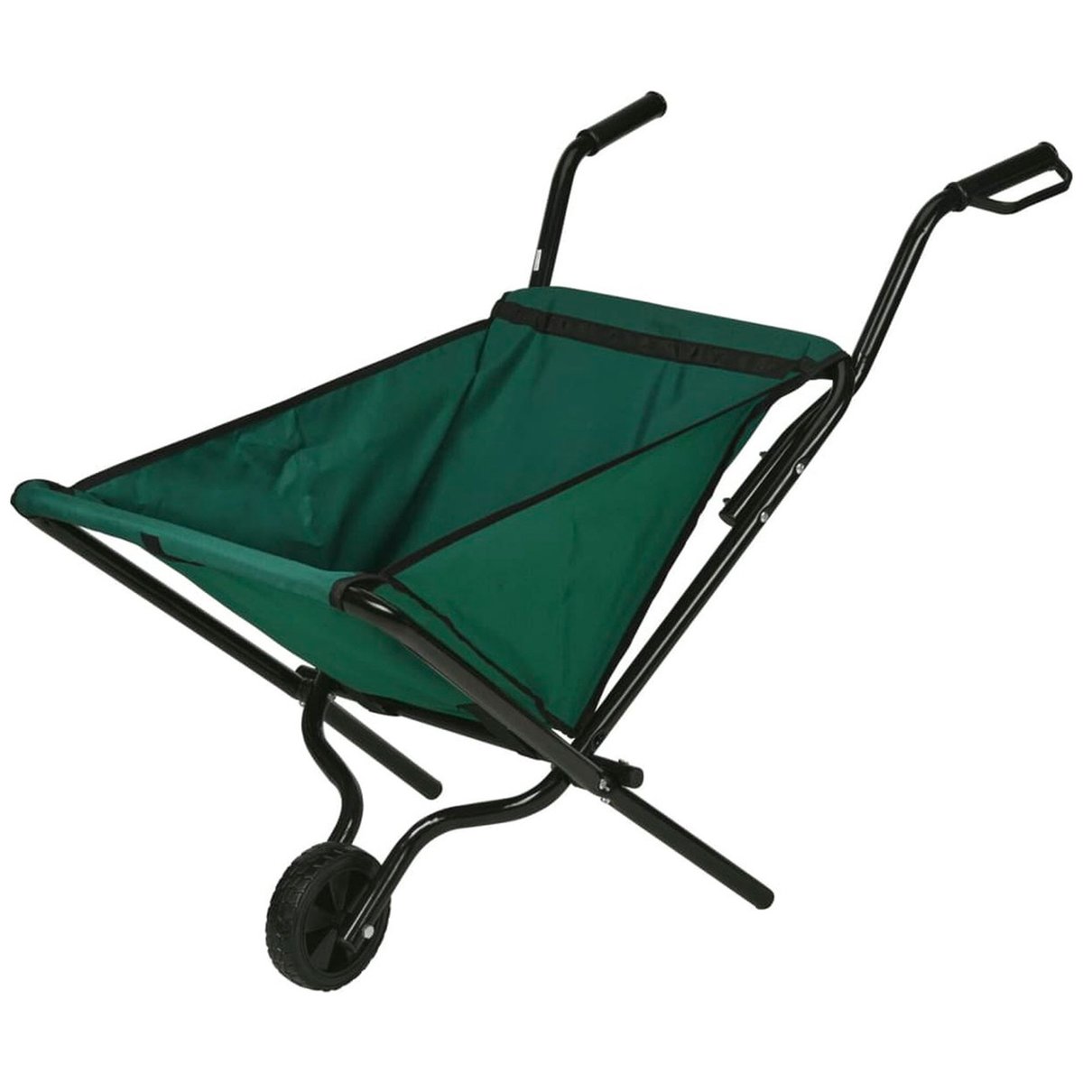 Brouette de jardin pliable en métal et tissu 110x76x64cm vert, WADIGA