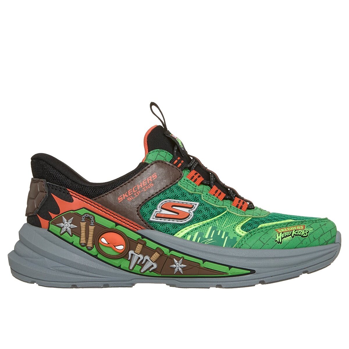 Kids Slip-Ins Trainers: Hyper-Quest Where's My Skechers? dark green/light green, SKECHERS